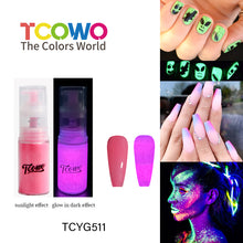 Load image into Gallery viewer, TCT-906 Neon Luminescent Powder Ombre Sprayer Glow in Dark Pigment Luminous Glitter for Nail Art Crafts Cosmetics DIY Projects