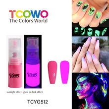 Load image into Gallery viewer, TCT-906 Neon Luminescent Powder Ombre Sprayer Glow in Dark Pigment Luminous Glitter for Nail Art Crafts Cosmetics DIY Projects