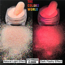 Load image into Gallery viewer, Glow in Dark Iridescent Rainbow Fine Glitter