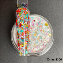 Load image into Gallery viewer, TCT-919 Christmas Glitter Mix Acrylic Powder For Nails Extension Dipping Engraving, Poly Monomer, PMMA, 10-60um, Custom Color/Packaging, Guangdong China, MSDS/SGS, Free Sample & Wholesale TCOWO