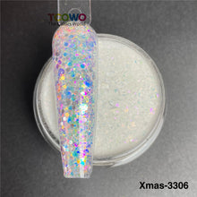 Load image into Gallery viewer, TCT-919 Christmas Glitter Mix Acrylic Powder For Nails Extension Dipping Engraving, Poly Monomer, PMMA, 10-60um, Custom Color/Packaging, Guangdong China, MSDS/SGS, Free Sample & Wholesale TCOWO