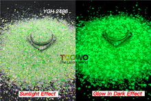 Load image into Gallery viewer, TCT-720 Glow in Dark Luminous Iridescent Chunky Glitter for Nails Art Tumbler Resin Crafts Festival Decoration