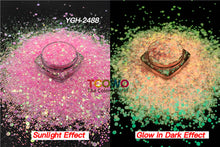 Load image into Gallery viewer, TCT-720 Glow in Dark Luminous Iridescent Chunky Glitter for Nails Art Tumbler Resin Crafts Festival Decoration