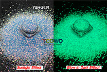 Load image into Gallery viewer, TCT-720 Glow in Dark Luminous Iridescent Chunky Glitter for Nails Art Tumbler Resin Crafts Festival Decoration