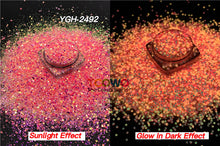 Load image into Gallery viewer, TCT-720 Glow in Dark Luminous Iridescent Chunky Glitter for Nails Art Tumbler Resin Crafts Festival Decoration