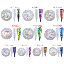 Load image into Gallery viewer, TCT-238 Unicorn White Chameleon Flakes Magic Aurola Foil Chrome Chameleon Shards