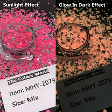Load image into Gallery viewer, TCT-599 Reflective Flash Glow In Dark Glitter Chunky Nails Glitter Luminous Nail Decoration Crafts Manicure Festival Accessories