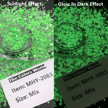Load image into Gallery viewer, TCT-599 Reflective Flash Glow In Dark Glitter Chunky Nails Glitter Luminous Nail Decoration Crafts Manicure Festival Accessories