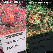 Load image into Gallery viewer, TCT-599 Reflective Flash Glow In Dark Glitter Chunky Nails Glitter Luminous Nail Decoration Crafts Manicure Festival Accessories