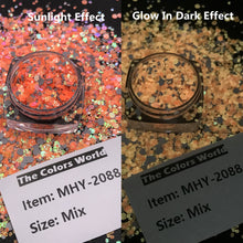 Load image into Gallery viewer, TCT-599 Reflective Flash Glow In Dark Glitter Chunky Nails Glitter Luminous Nail Decoration Crafts Manicure Festival Accessories