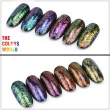Load image into Gallery viewer, TCT-247 Chameleon Multi Chrome Nail Powder Natural Mica Iridescent Nail Flakes