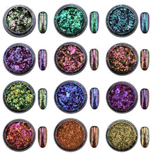 Load image into Gallery viewer, TCT-247 Chameleon Multi Chrome Nail Powder Natural Mica Iridescent Nail Flakes