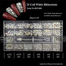 Load image into Gallery viewer, Flatback AB Glass Crystal Rhinestone 001