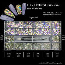 Load image into Gallery viewer, Flatback AB Glass Crystal Rhinestone 002