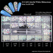 Load image into Gallery viewer, Flatback AB Glass Crystal Rhinestone 005