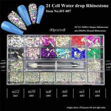 Load image into Gallery viewer, Flatback AB Glass Crystal Rhinestone 007