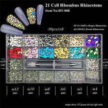 Load image into Gallery viewer, Flatback AB Glass Crystal Rhinestone 008