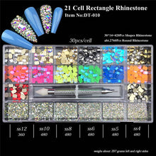 Load image into Gallery viewer, Flatback AB Glass Crystal Rhinestone 010