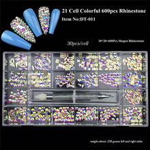 Load image into Gallery viewer, Flatback AB Glass Crystal Rhinestone 011