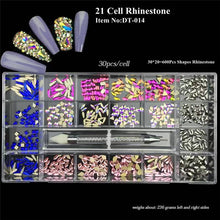 Load image into Gallery viewer, Flatback AB Glass Crystal Rhinestone 014