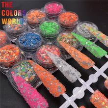 Load image into Gallery viewer, TCT-599 Reflective Flash Glow In Dark Glitter Chunky Nails Glitter Luminous Nail Decoration Crafts Manicure Festival Accessories