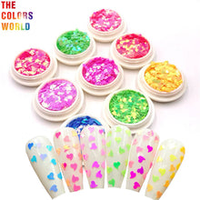 Load image into Gallery viewer, TCT-755 Valentine's Day Iridescent Tail Heart Nail Glitter Decoration Mermaid Manicure
