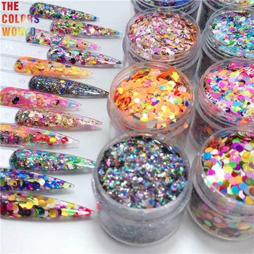Mix Colors Nails Glitter