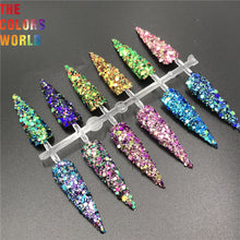 Load image into Gallery viewer, TCT-565 Shinning Chameleon Chunky Nail Glitter Nail Art Decoration 청키 글리터 네일 아트 Tumbler Crafts DIY Manicure Festival Accessories