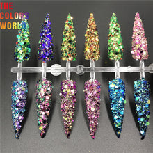 Load image into Gallery viewer, TCT-565 Shinning Chameleon Chunky Nail Glitter Nail Art Decoration 청키 글리터 네일 아트 Tumbler Crafts DIY Manicure Festival Accessories