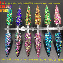 Load image into Gallery viewer, TCT-565 Shinning Chameleon Chunky Nail Glitter Nail Art Decoration 청키 글리터 네일 아트 Tumbler Crafts DIY Manicure Festival Accessories