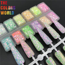 Load image into Gallery viewer, TCT-574 Chunky Iridescent Rainbow Nails Glitter Nail Art Decoration Nail Design Tumbler Crafts DIY Manicure Festival Accessories