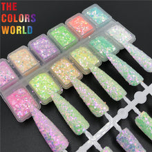 Load image into Gallery viewer, TCT-574 Chunky Iridescent Rainbow Nails Glitter Nail Art Decoration Nail Design Tumbler Crafts DIY Manicure Festival Accessories