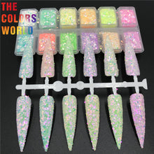 Load image into Gallery viewer, TCT-574 Chunky Iridescent Rainbow Nails Glitter Nail Art Decoration Nail Design Tumbler Crafts DIY Manicure Festival Accessories