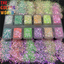Load image into Gallery viewer, TCT-574 Chunky Iridescent Rainbow Nails Glitter Nail Art Decoration Nail Design Tumbler Crafts DIY Manicure Festival Accessories