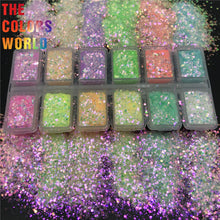 Load image into Gallery viewer, TCT-574 Chunky Iridescent Rainbow Nails Glitter Nail Art Decoration Nail Design Tumbler Crafts DIY Manicure Festival Accessories