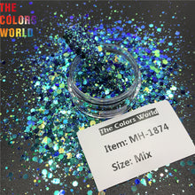 Load image into Gallery viewer, TCT-565 Shinning Chameleon Chunky Nail Glitter Nail Art Decoration 청키 글리터 네일 아트 Tumbler Crafts DIY Manicure Festival Accessories