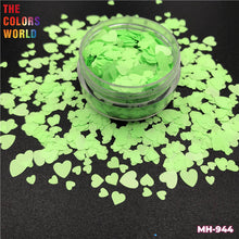 Load image into Gallery viewer, Heart Shape Neon Matte Solvent Resistance Glitter