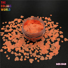 Load image into Gallery viewer, Heart Shape Neon Matte Solvent Resistance Glitter