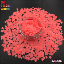 Load image into Gallery viewer, Heart Shape Neon Matte Solvent Resistance Glitter