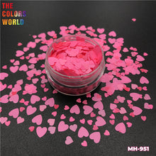 Load image into Gallery viewer, Heart Shape Neon Matte Solvent Resistance Glitter