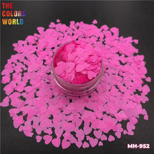 Load image into Gallery viewer, Heart Shape Neon Matte Solvent Resistance Glitter