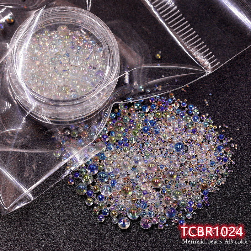 TCST-023 Mix 1-3mm Mini Bubble Glass Beads Colorful  DIY Silicone Epoxy Mold Filler