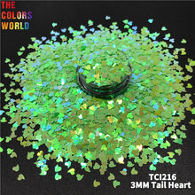 Load image into Gallery viewer, TCT-755 Valentine's Day Iridescent Tail Heart Nail Glitter Decoration Mermaid Manicure
