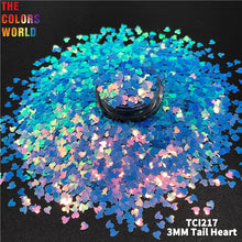 Load image into Gallery viewer, TCT-755 Valentine's Day Iridescent Tail Heart Nail Glitter Decoration Mermaid Manicure