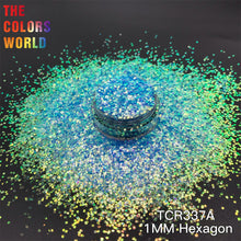 Load image into Gallery viewer, TCR337A Iridescent Rainbow Hexagon Shape Nail Glitter Face Panit Handwork Decoration