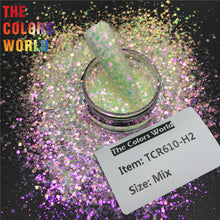 Load image into Gallery viewer, TCT-574 Chunky Iridescent Rainbow Nails Glitter Nail Art Decoration Nail Design Tumbler Crafts DIY Manicure Festival Accessories