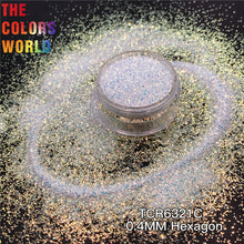 Load image into Gallery viewer, TCT-158 Hexagon Nails Glitter High Brightness White Rainbow Decoration Manicure Nagel Konst ネイル Festival Accessories Supplier