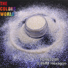 Load image into Gallery viewer, TCT-653 Hexagon Nails Glitter High Brightness White Rainbow Decoration Manicure Nagel Konst ネイル Festival Accessories Supplier