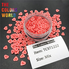 Load image into Gallery viewer, TCST-019 Heart Valentine&#39;s Day Polymer Clay Hot Soft Clay Craft Sprinkles Uña Nail Art DIY
