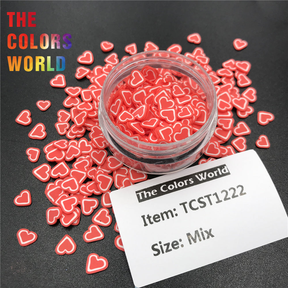 TCST-019 Heart Valentine's Day Polymer Clay Hot Soft Clay Craft Sprinkles Uña Nail Art DIY